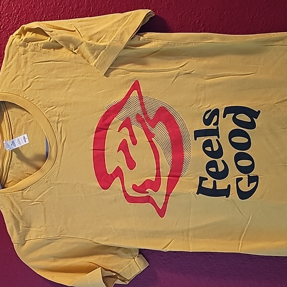 Yellow funky graphic tee